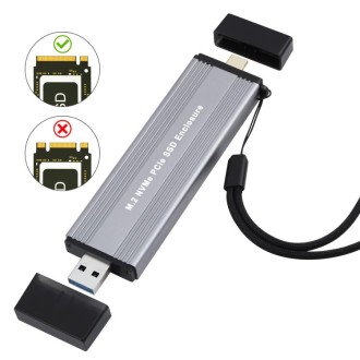 M.2 NVMe SSD enclosure with USB-C and USB, 10 Gbps