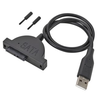 Slim SATA 13-pin female to USB 2.0 adapter cable for...