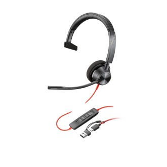 Peakomplekt Plantronics/Poly Blackwire 3310 (8X215AA), Must