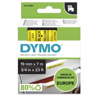 Drukas lente DYMO 45808 (S0720880), Melna, Dzeltena