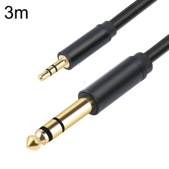 Stereo audio cable 3.5 mm male to 6.35 mm male, 3 m, black