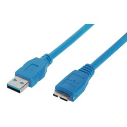 USB-A to Micro-B Cable USB 3.0 Blue 0.5m