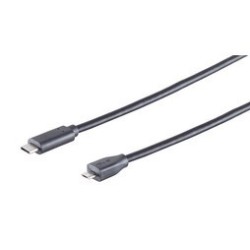 USB-C į Micro-B kabelis USB 2.0 juodas 1 m