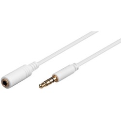 AUX pagarinātāja kabelis 3,5 mm TRRS plāns elastīgs balts...