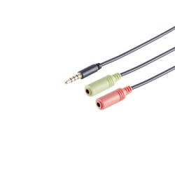 Austiņu Y adapteris 3,5 mm TRRS spraudnis uz 2× 3,5 mm...