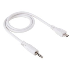 3,5 mm pistik → Micro USB pistik, AUX helikaabel, u 50 cm