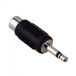 2 kontaktu 3,5 mm spraudnis → RCA ligzda (mono adapteris)
