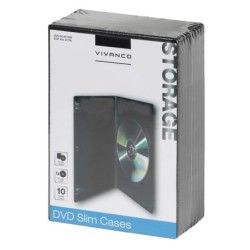 DVD dėžutės SLIM Black 10 vnt