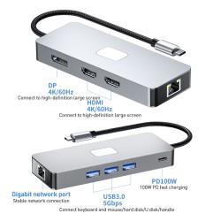 USB HUB'as TYPE-C to 2 x...