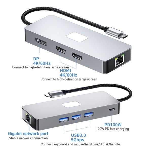 USB HUB TYPE-C to 2 x HDMI,...