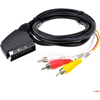 SCART uz 3×RCA audio video kabelis IN/OUT, 2,0 m