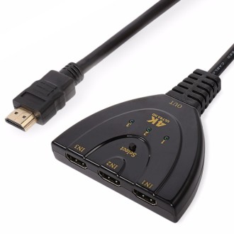 HDMI адаптер-перемикач 3-в-1 з кабелем (pigtail),...