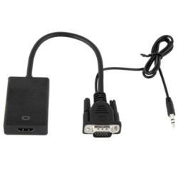 VGA + audio uz HDMI video pārveidotājs (konverteris),...