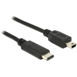 USB-C kuni Mini-B kaabel USB 2.0 must 1 m