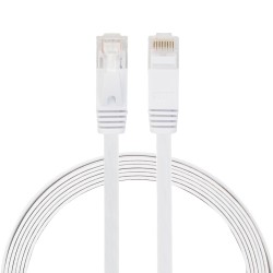 Cat6 plakans Ethernet LAN tīkla kabelis U/UTP RJ45 balts 1 m