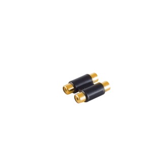 2x RCA Female to 2x RCA Female Adapter Gold Plated