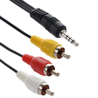 Kabelis 3.5mm stereo spraudnis uz 3 RCA spraudņiem 0.75 m
