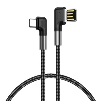 USB-A–USB-C ātrās uzlādes kabelis ar diviem 90° leņķa...