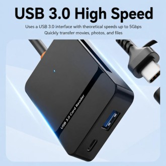 Кардридер 6-в-1 USB-A/USB-C 3.0 для SD, microSD, CF і MS