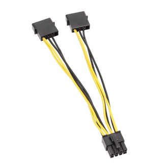 Procesora barošanas adaptera kabelis, 2×Molex 4-pin uz...