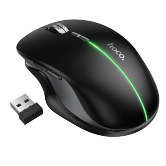 Belaidė pelė HOCO GM40 Dixon RGB, Bluetooth/2,4 GHz (juoda)
